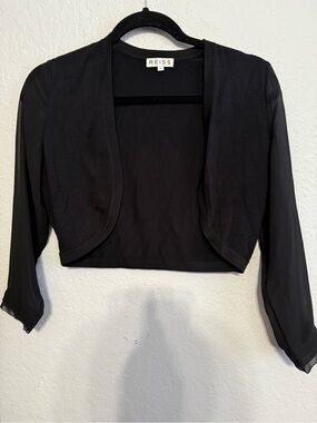 Reiss Black Cropped Bolero Jacket